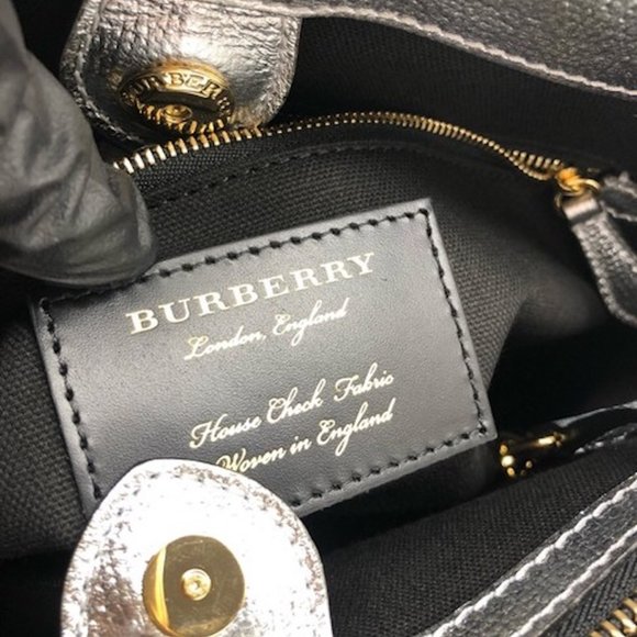 NWT BURBERRY LEATHER HOUSE CHECK BANNER DERBY MEDIUM TOTE BAG - Picture 6 of 13